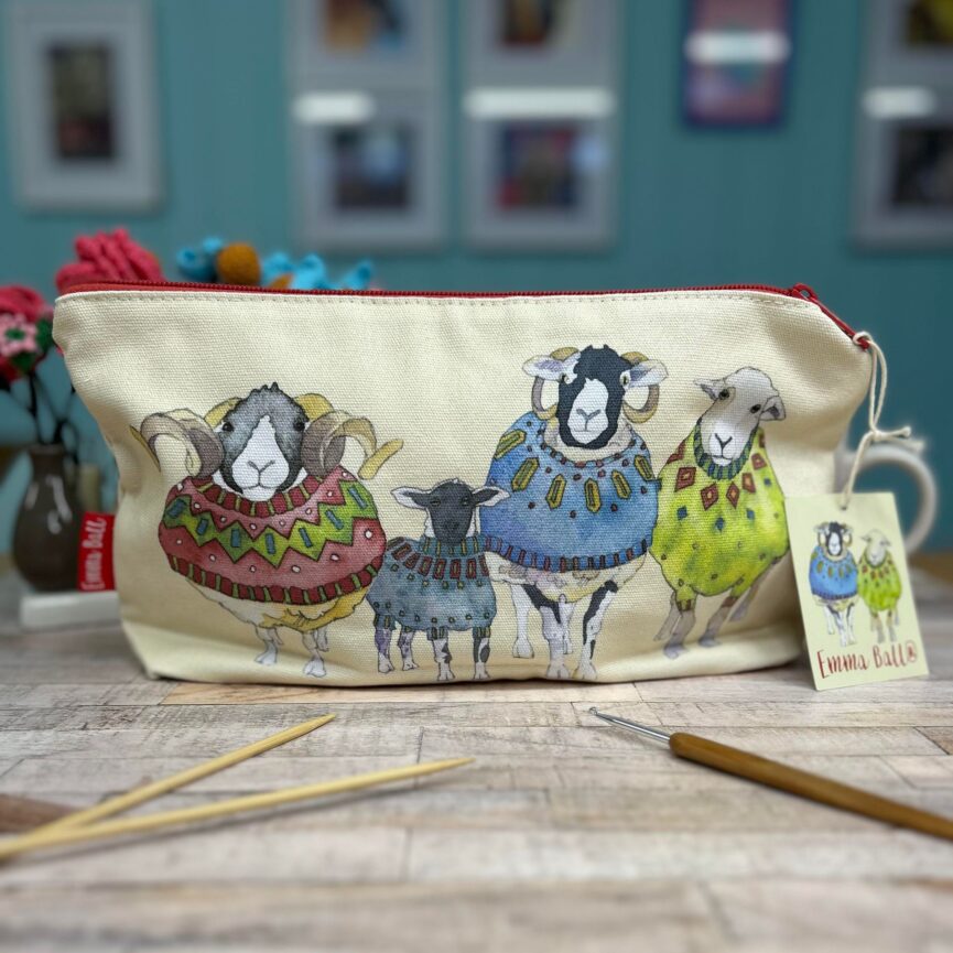 Emma Ball Sheep in Sweaters Zipped Pouch